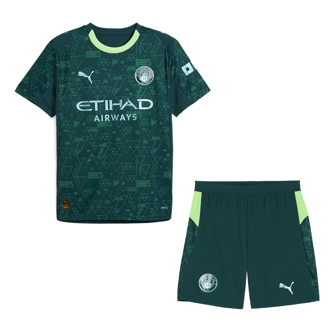 Pánské Manchester City Čtvrtý pryč Fotbalový dres (Jersey+Shorts) Kit 2025/26
