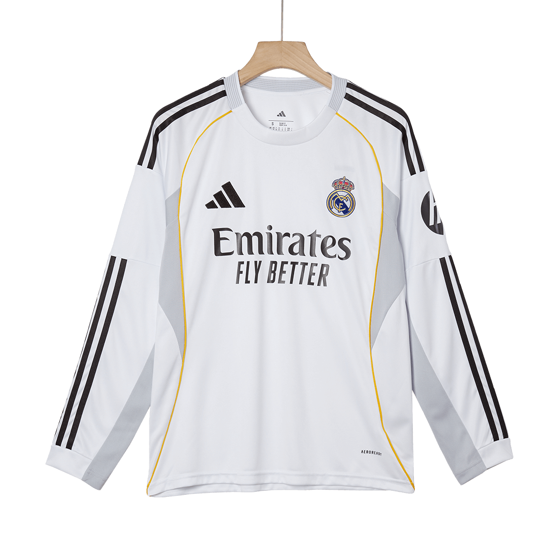 Real Madrid Home Long Sleeve Men's Football Jersey 2025/26