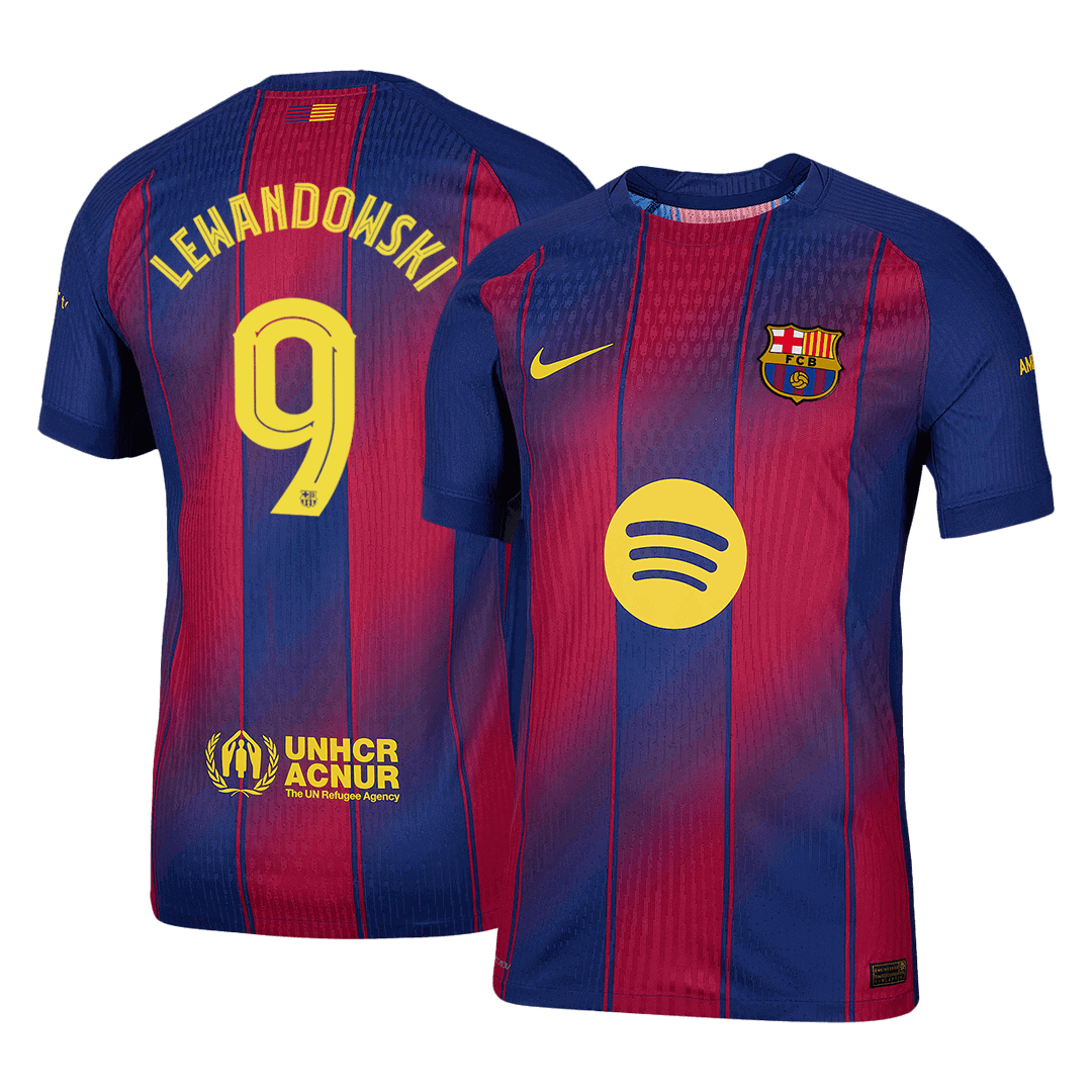 Barcelona LEWANDOWSKI #9 Home Football Shirt 2025/26 UCL - Player Version