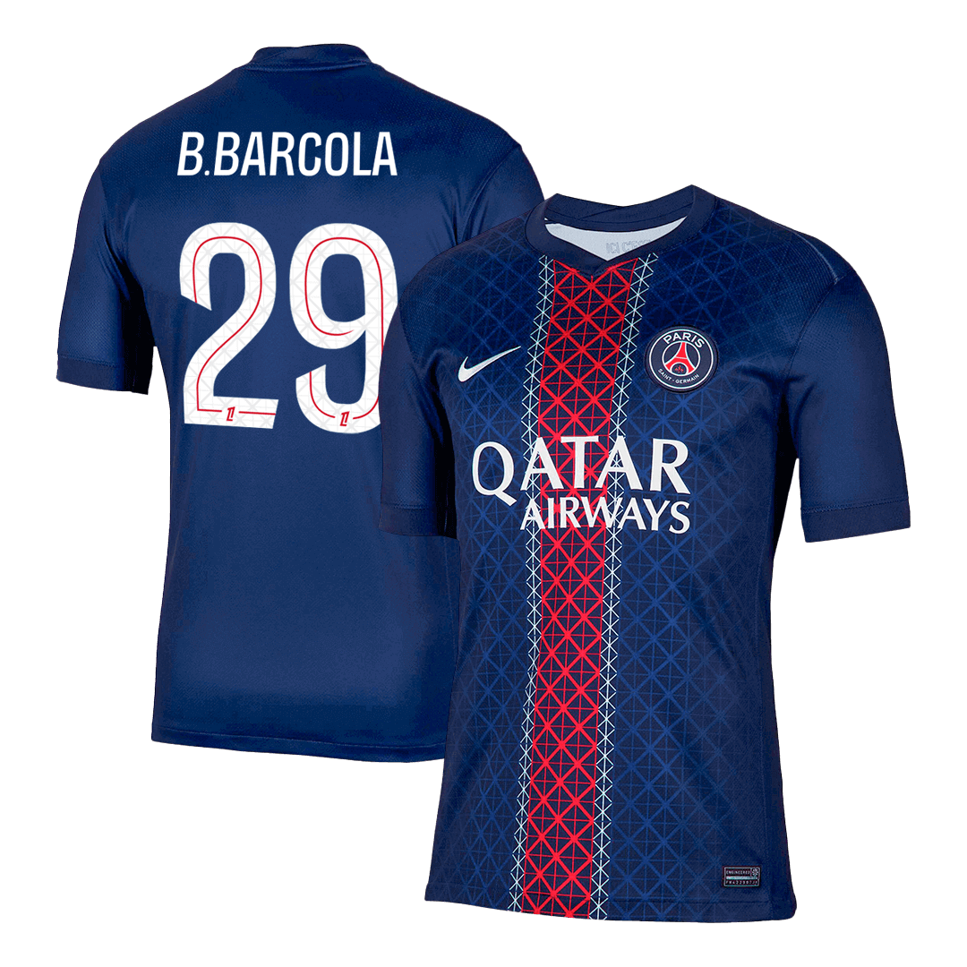 Pánský domácí fotbalový dres PSG B.BARCOLA #29 2025/26