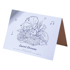 Custom Music Box Sweet Dreams Anniversary Card Blue
