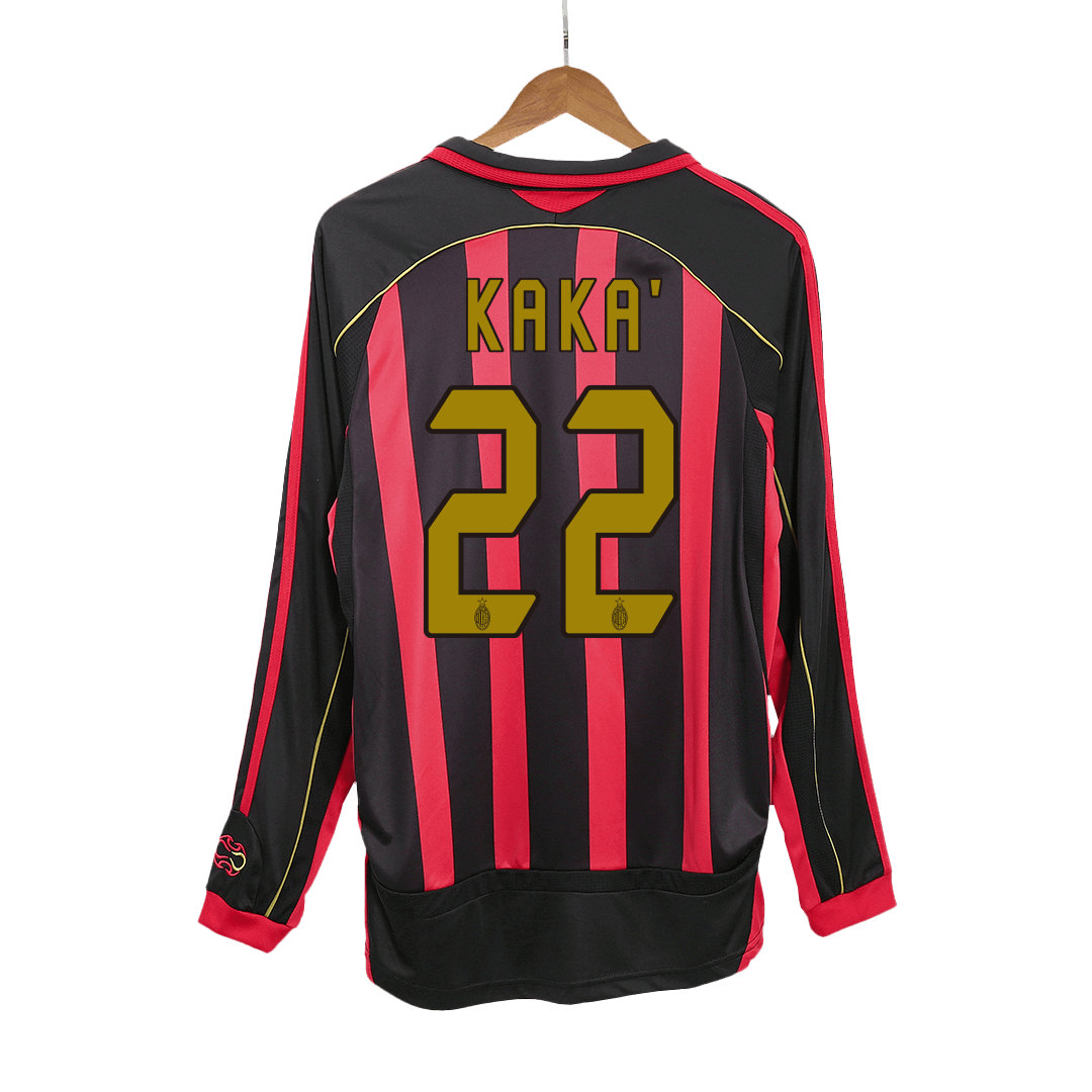 AC Milán KAKA' #22 Domácí Retro fotbalový dres s dlouhým rukávem 2006/07