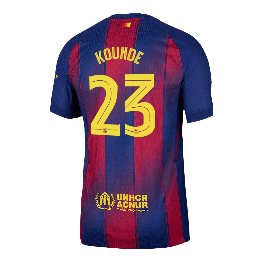 Barcelona KOUNDE #23 Domov Fotbalový dres 2025/26 - verze pro hráče - UCL
