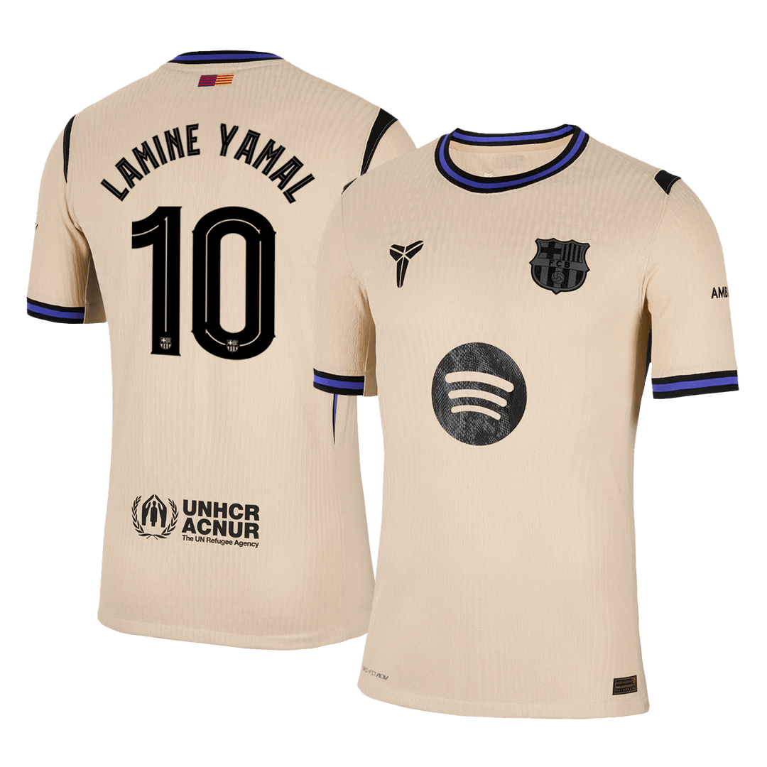 Barcelona LAMINE YAMAL #10 venkovní fotbalový dres 2025/26 – verze pro hráče – UCL