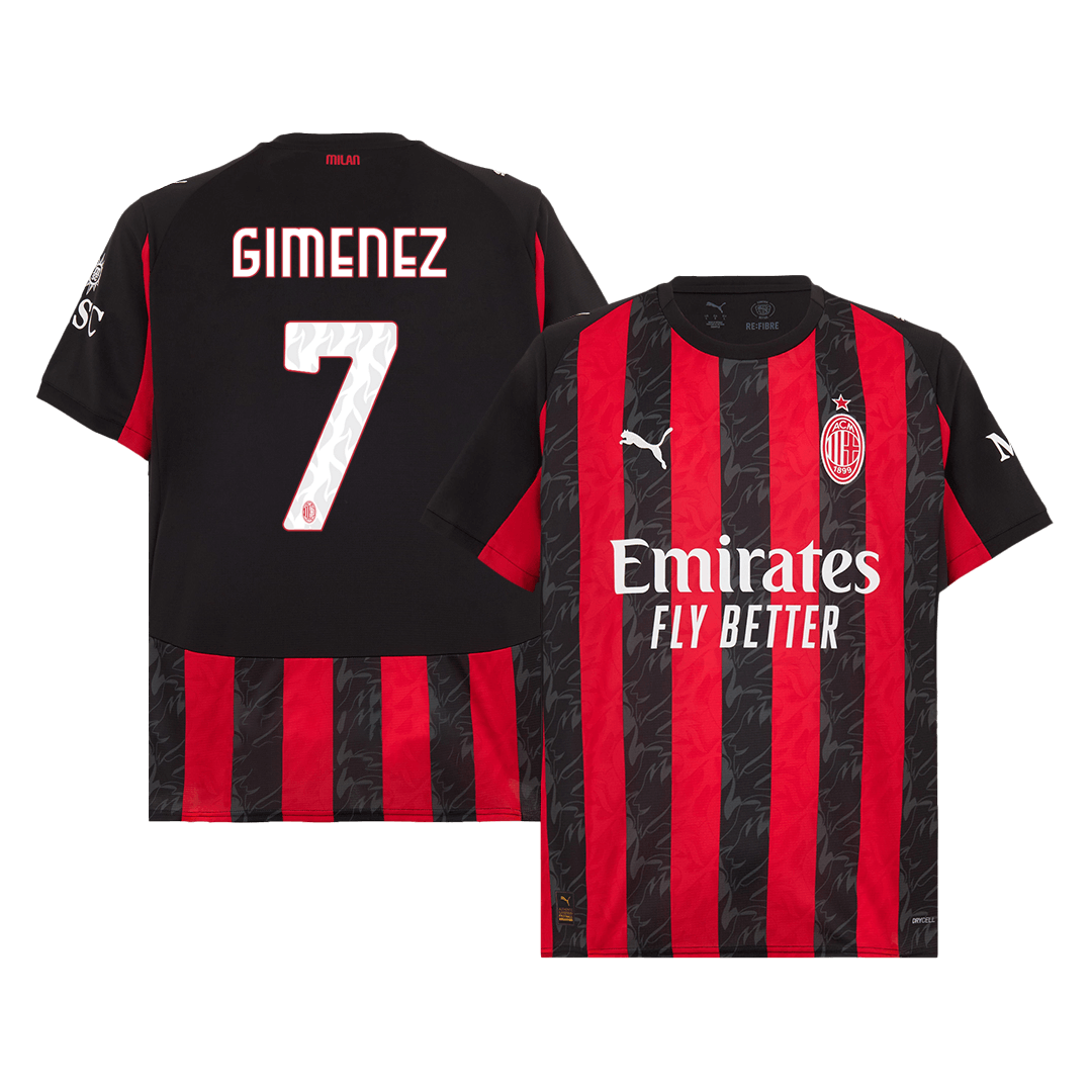 Muži AC Milán GIMENEZ #7 Domácí fotbalový dres 2025/26