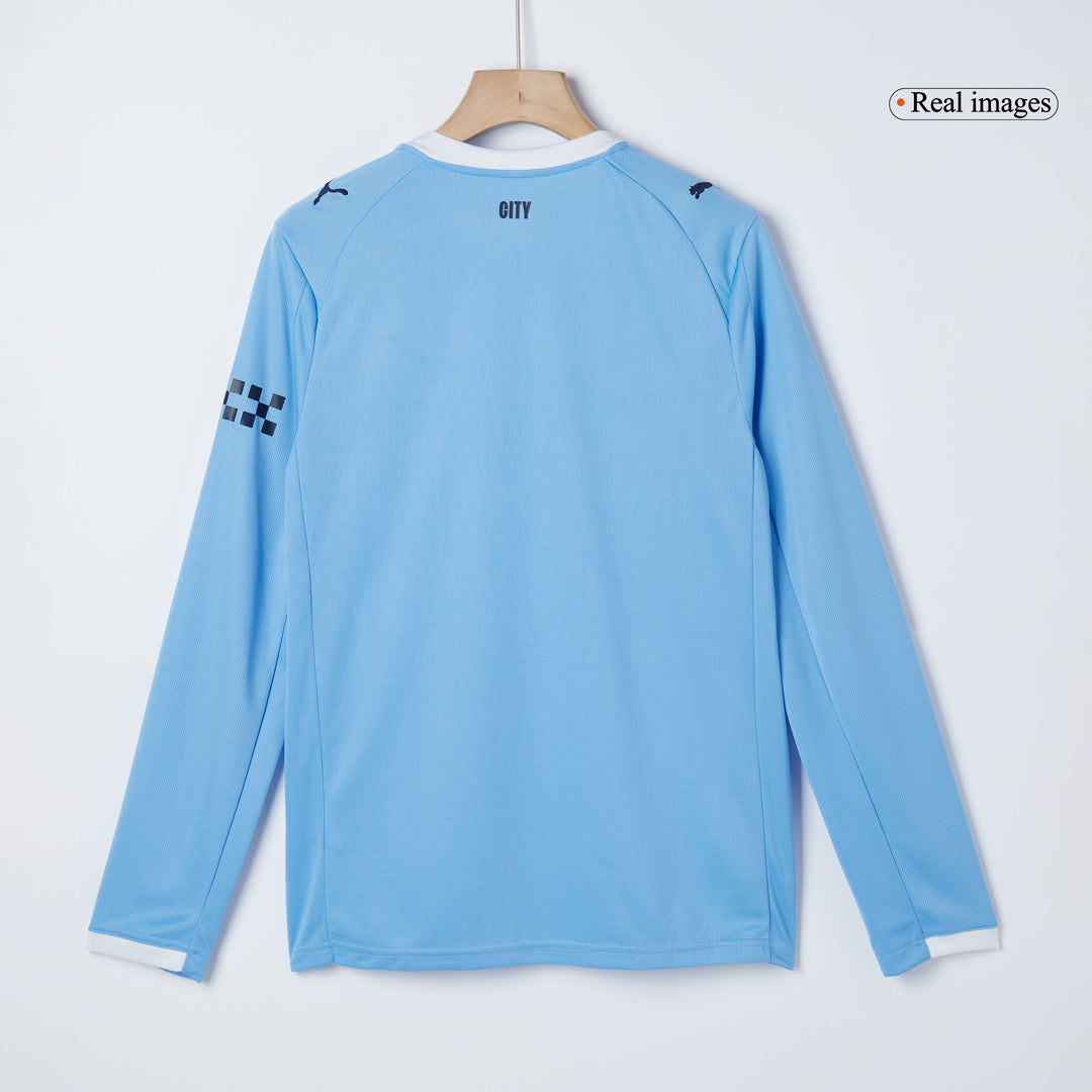 Manchester City Home Football Jersey Long Sleeve 2025/26 Blue