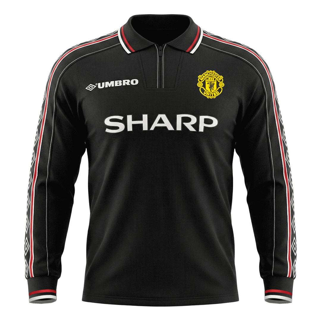 Manchester United Pryč Retro Long Sleeve fotbalový dres 1998