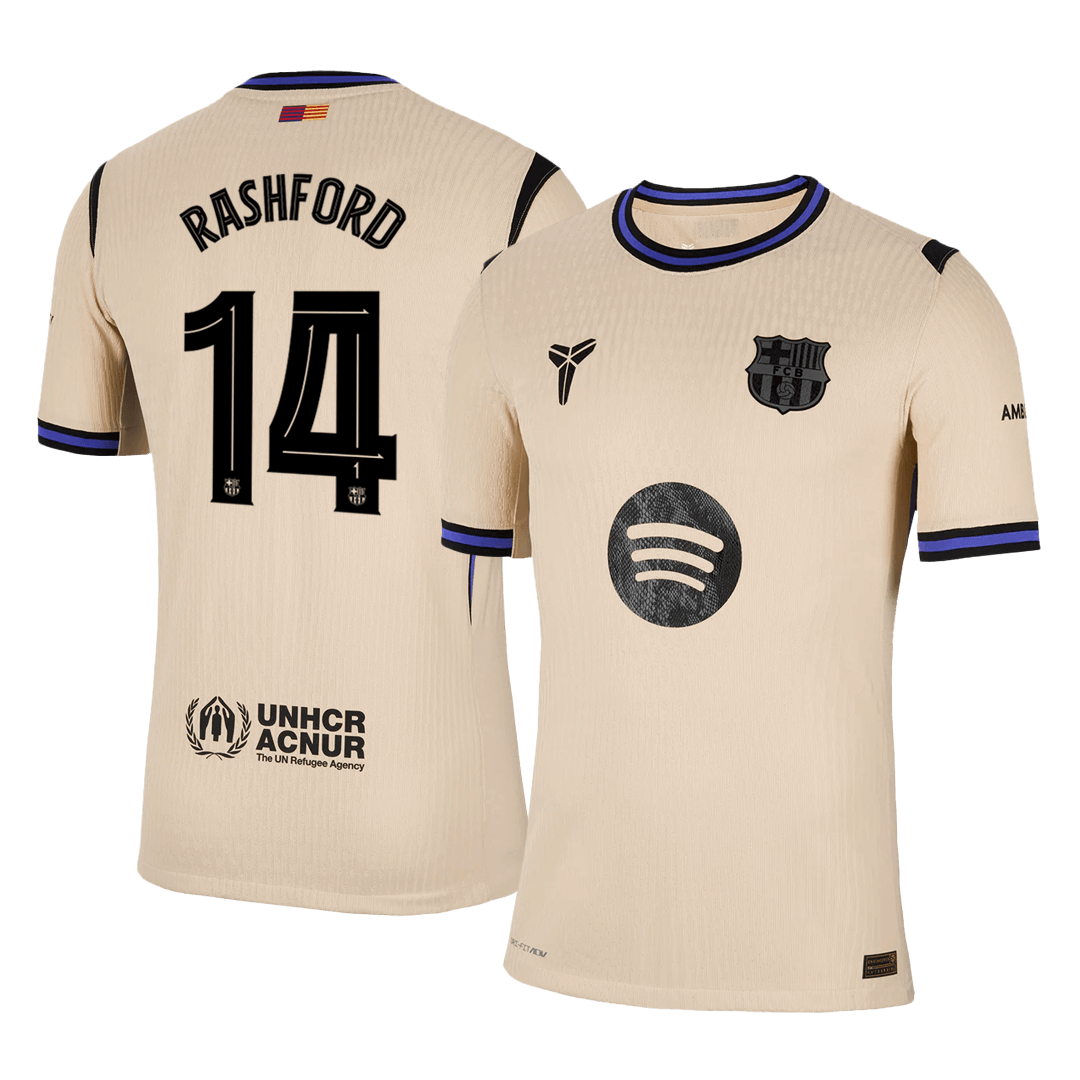 Barcelona RASHFORD #14 venkovní fotbalový dres 2025/26 – verze pro hráče – UCL