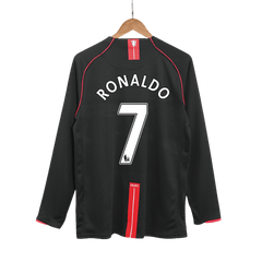 Manchester United RONALDO #7 venkovní retro fotbalový dres s dlouhým rukávem 2007/08