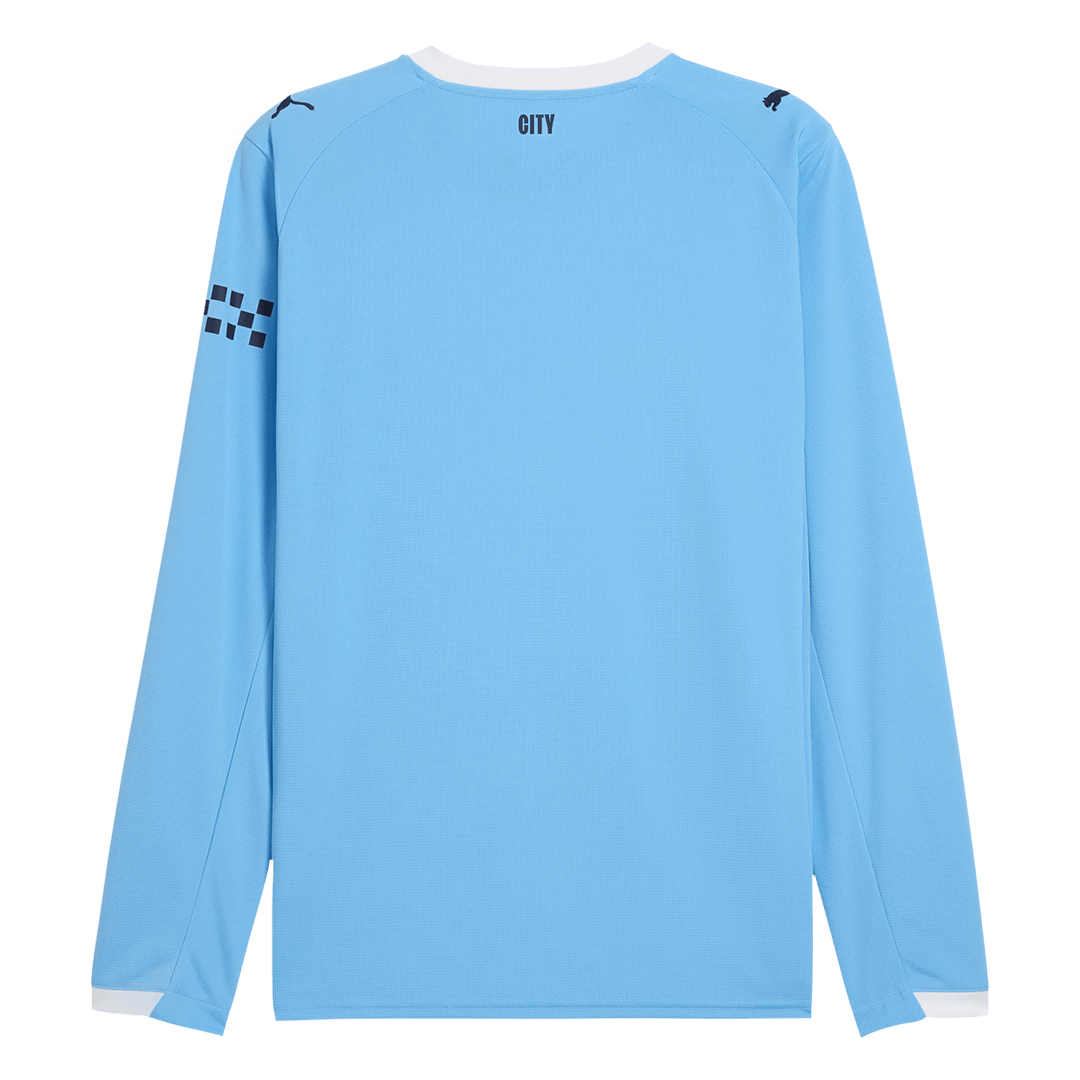 Manchester City Home Football Jersey Long Sleeve 2025/26 Blue