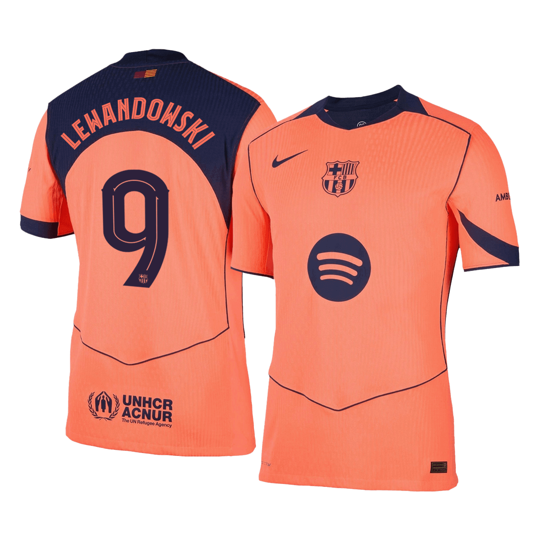 Barcelona LEWANDOWSKI #9 Třetí pryč Fotbalový dres 2025/26 - verze pro hráče - UCL