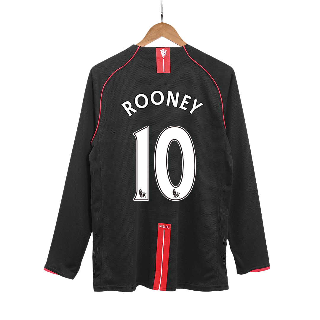 Manchester United ROONEY #10 venkovní retro fotbalový dres s dlouhým rukávem 2007/08