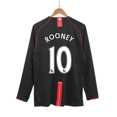 Manchester United ROONEY #10 venkovní retro fotbalový dres s dlouhým rukávem 2007/08
