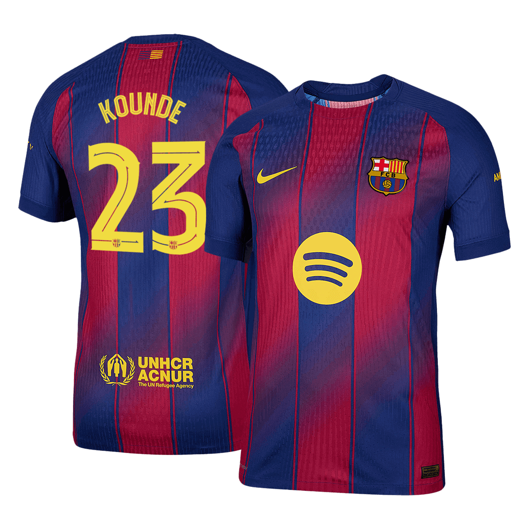 Barcelona KOUNDE #23 Domov Fotbalový dres 2025/26 - verze pro hráče - UCL