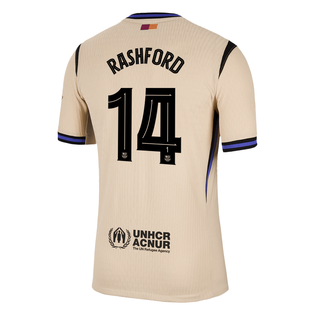 Barcelona RASHFORD #14 venkovní fotbalový dres 2025/26 – verze pro hráče – UCL
