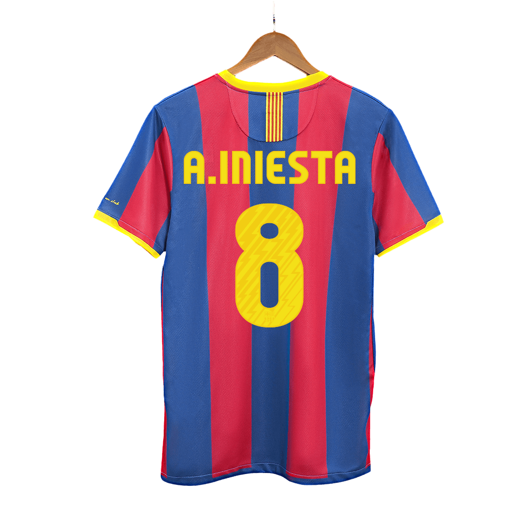 Barcelona A.INIESTA #8 Home Retro Football Jersey 2010/11