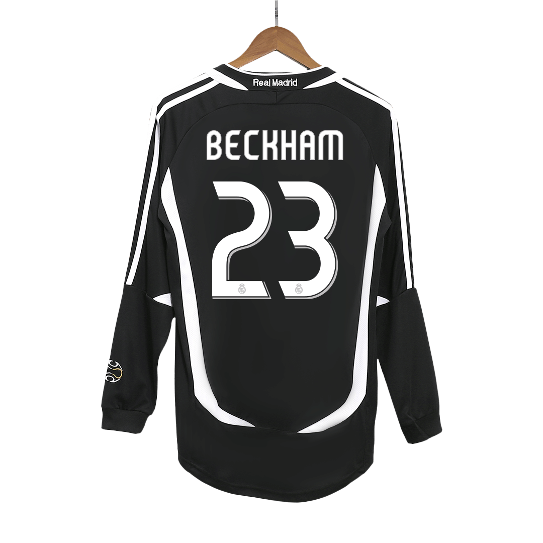 Real Madrid BECKHAM #23 venkovní retro fotbalový dres s dlouhým rukávem 2006/07