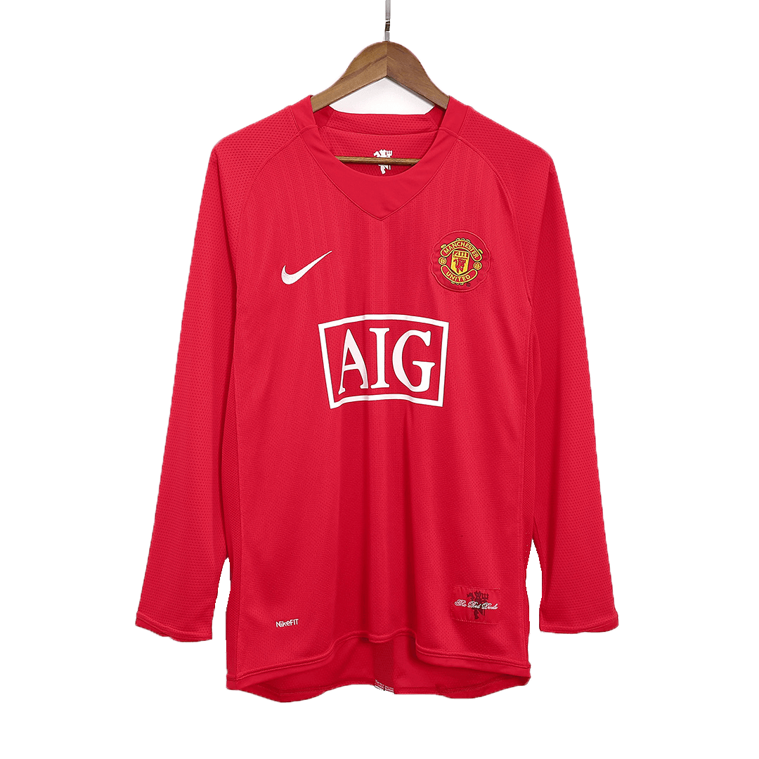 Manchester United SCHOLES #18 Domácí Retro fotbalový dres s dlouhým rukávem 2007/08