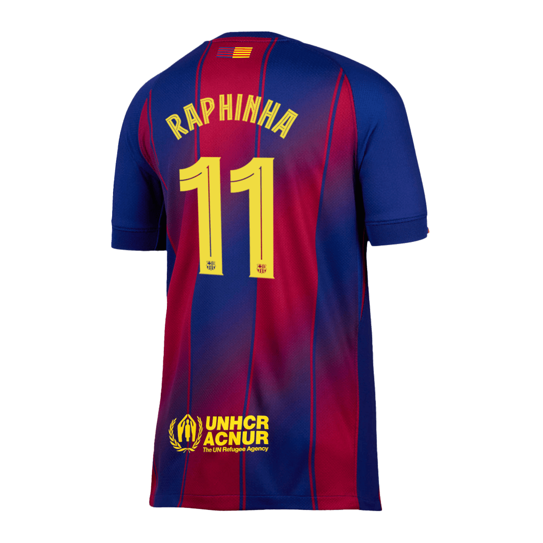Barcelona RAPHINHA #11 Men's Home Football Jersey 2025/26 – UCL