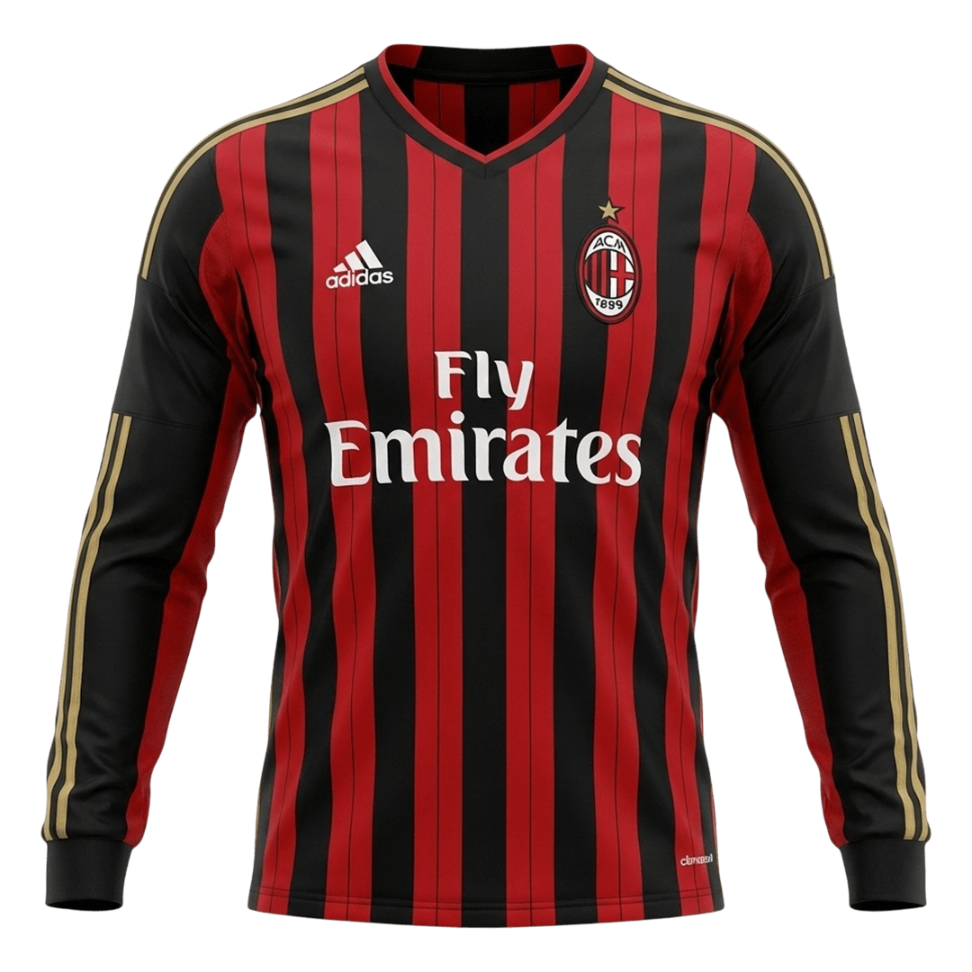 AC Milan Domov Retro Long Sleeve fotbalový dres 2013/14