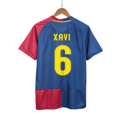 Barcelona XAVI #6 Home Retro Football Jersey 2008/09 - UCL Final