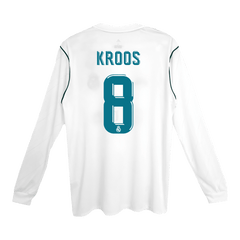 Real Madrid KROOS #8 Home Retro Long Sleeve Football Jersey 2017/18