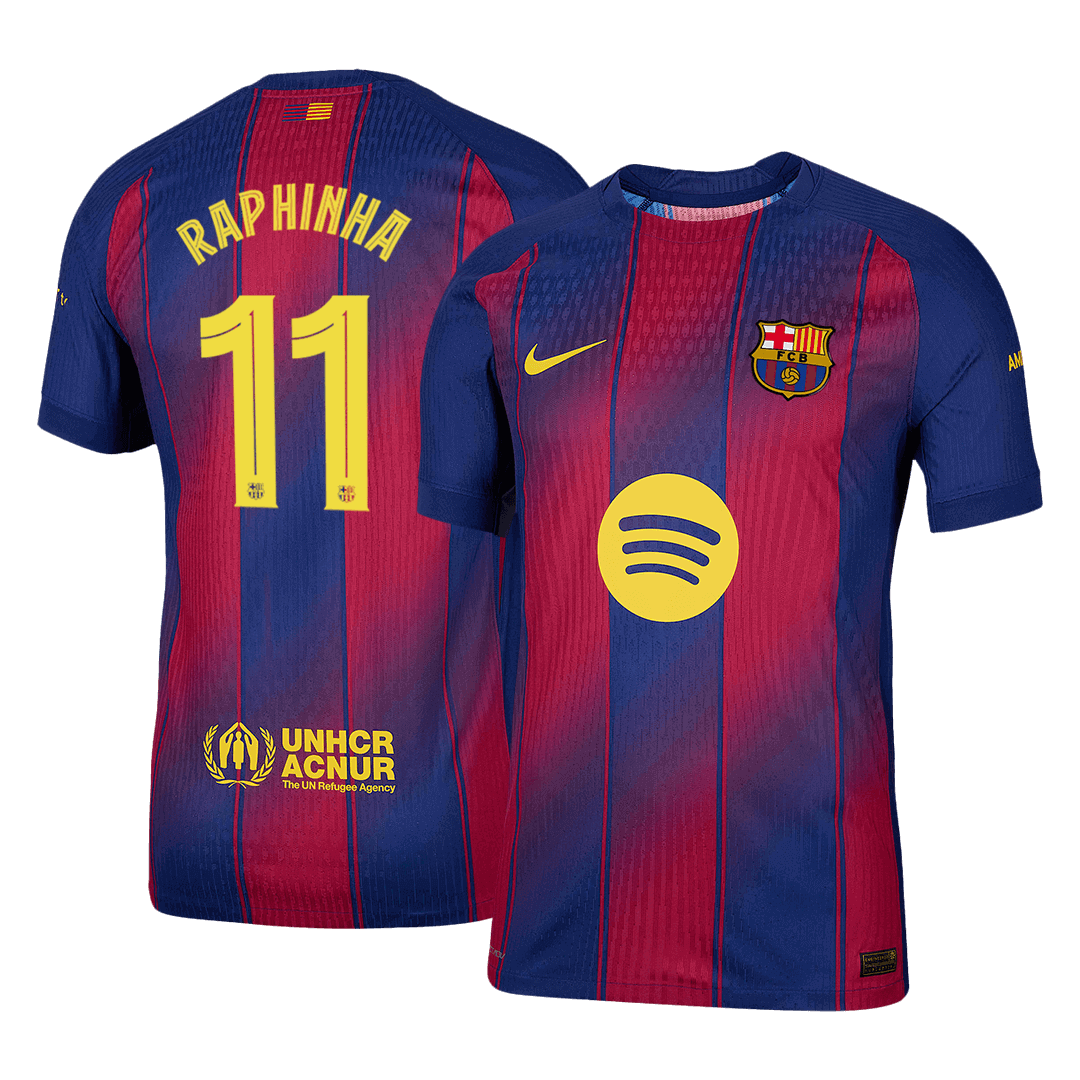 Barcelona RAPHINHA #11 Home Football Shirt 2025/26 UCL - Player Version