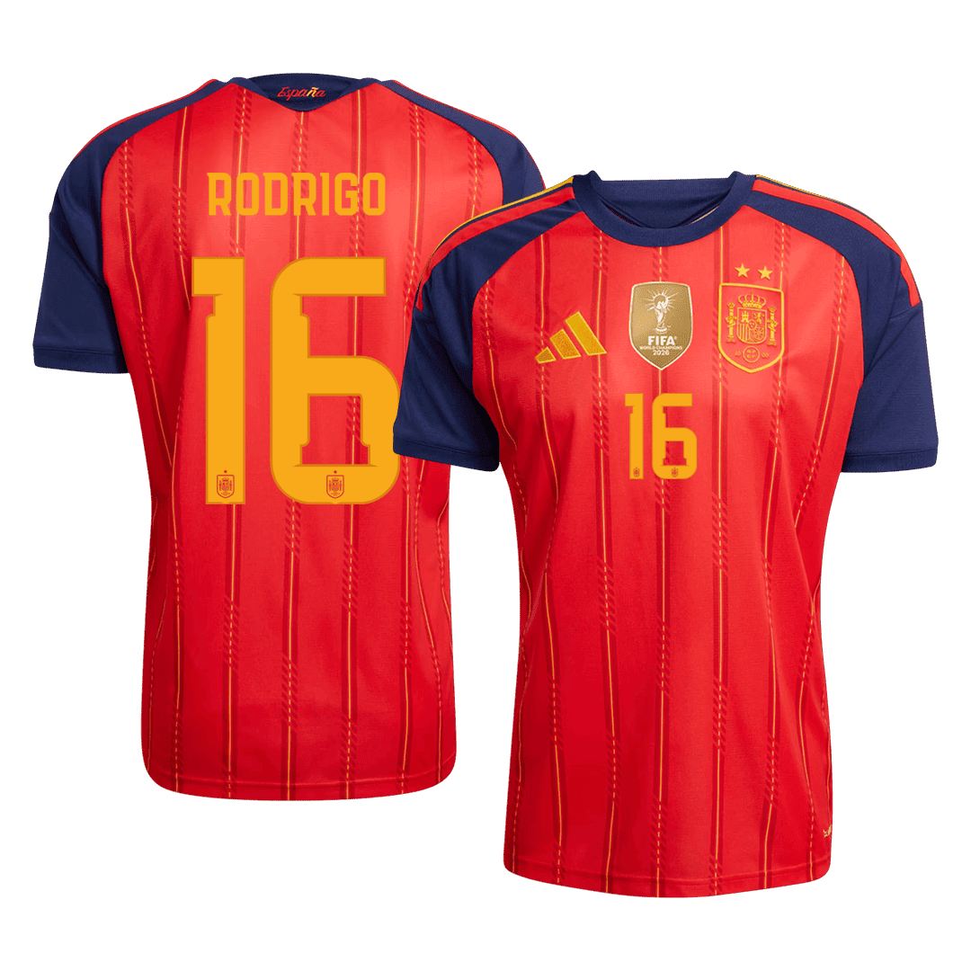 Spain RODRIGO #16 Domov Fotbalový dres Mistrovství světa 2026 Champion Edition - verze pro hráče