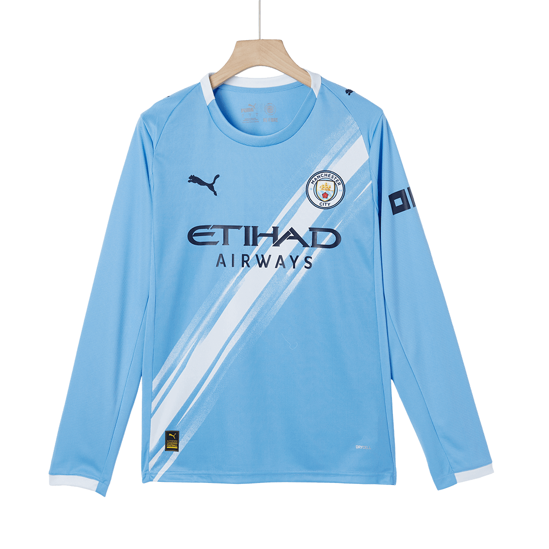 Manchester City Home Football Jersey Long Sleeve 2025/26 Blue