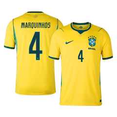 Pánské Brazil MARQUINHOS #4 Domov Fotbalový dres Mistrovství světa 2026