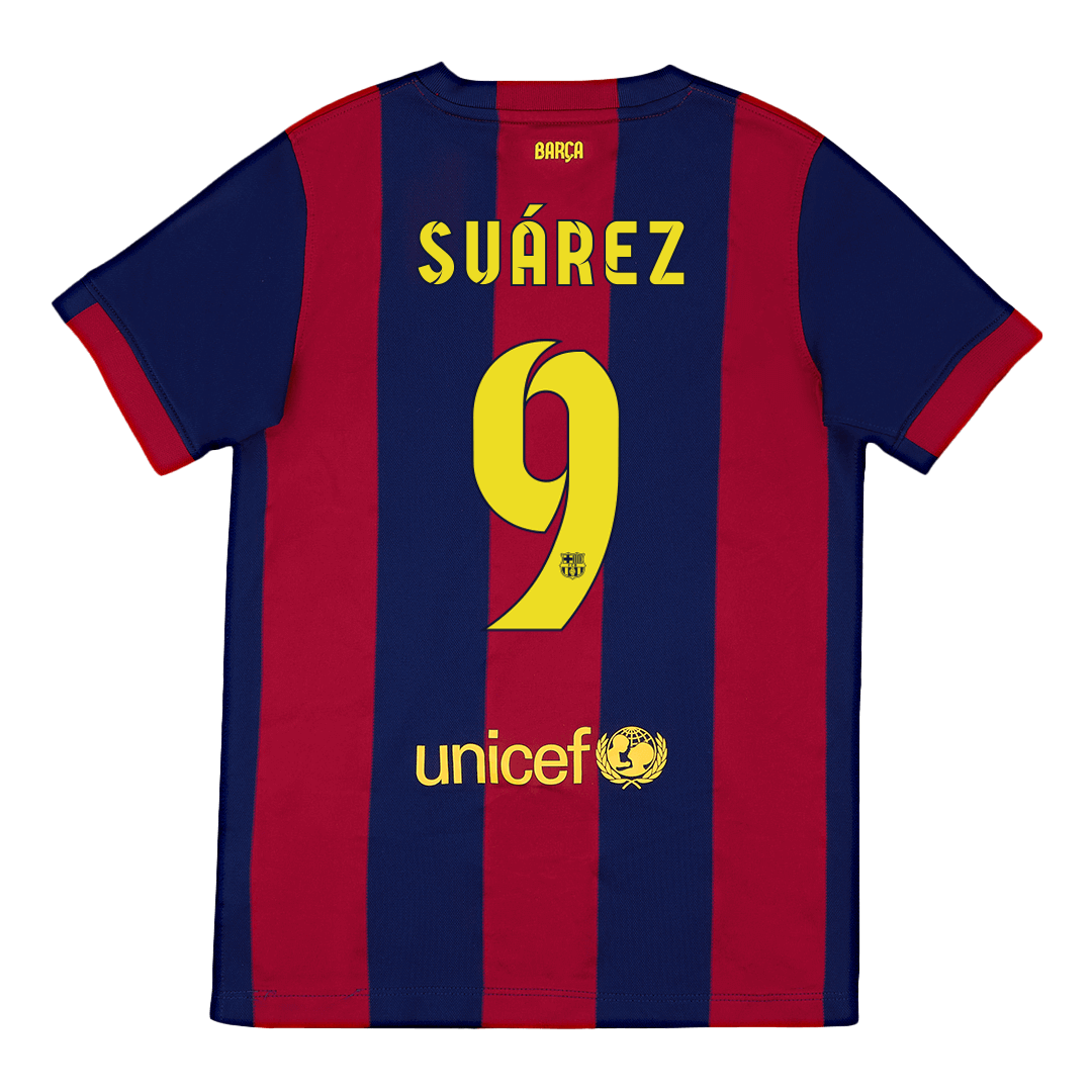 Barcelona SUÁREZ #9 Home Retro Football Jersey 2014/15