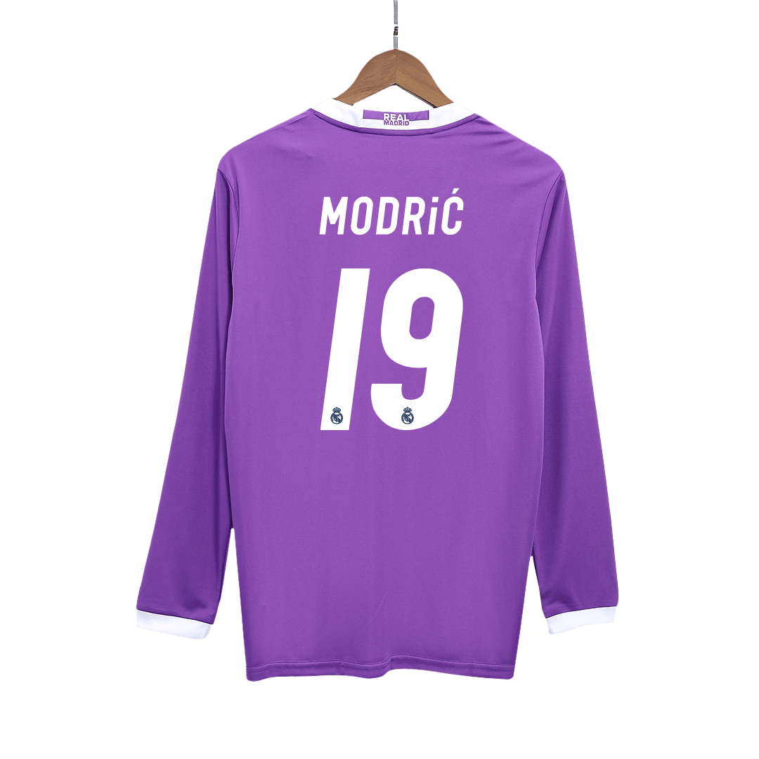 Real Madrid MODRIĆ #19 venkovní retro fotbalový dres s dlouhým rukávem 2016/17