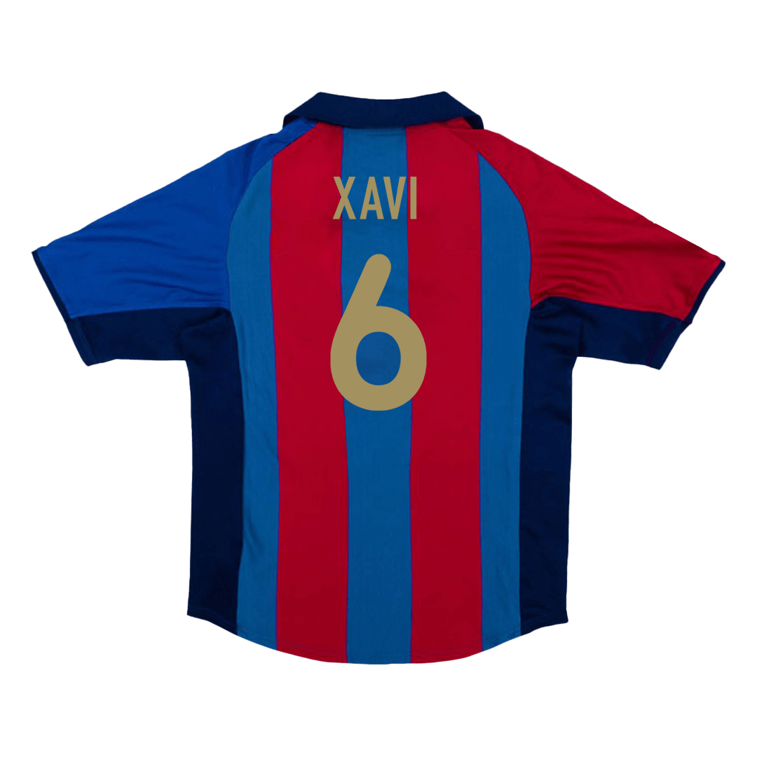 Barcelona XAVI #6 Home Retro Football Jersey 2001/02