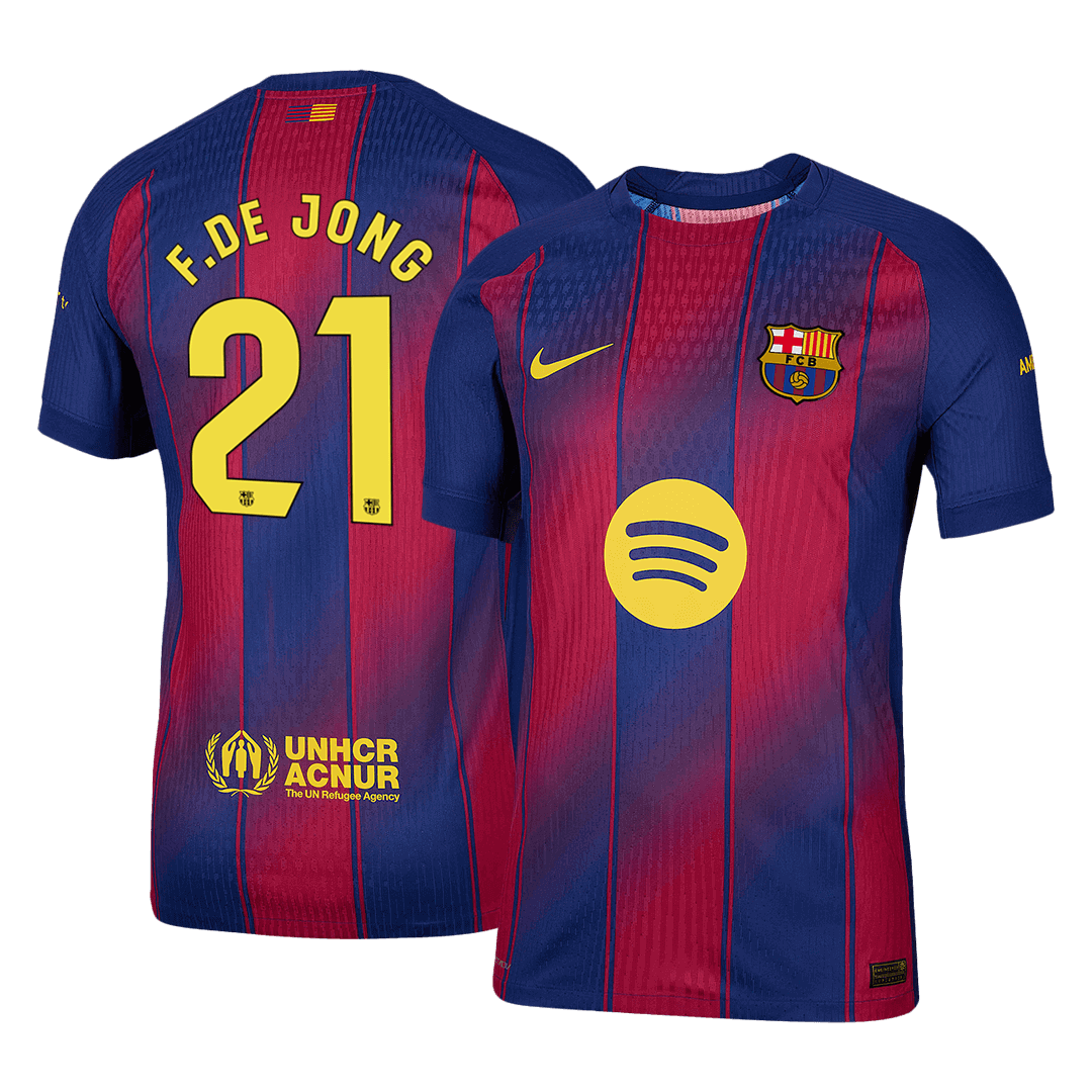 Barcelona F.DE JONG #21 Home Football Shirt 2025/26 - Player Version