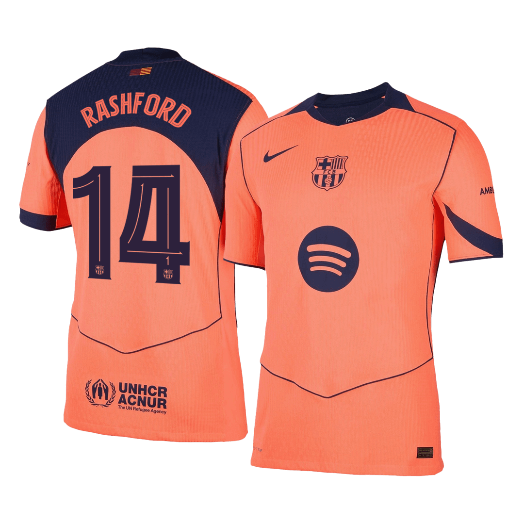 Barcelona RASHFORD #14 Třetí pryč Fotbalový dres 2025/26 - verze pro hráče - UCL