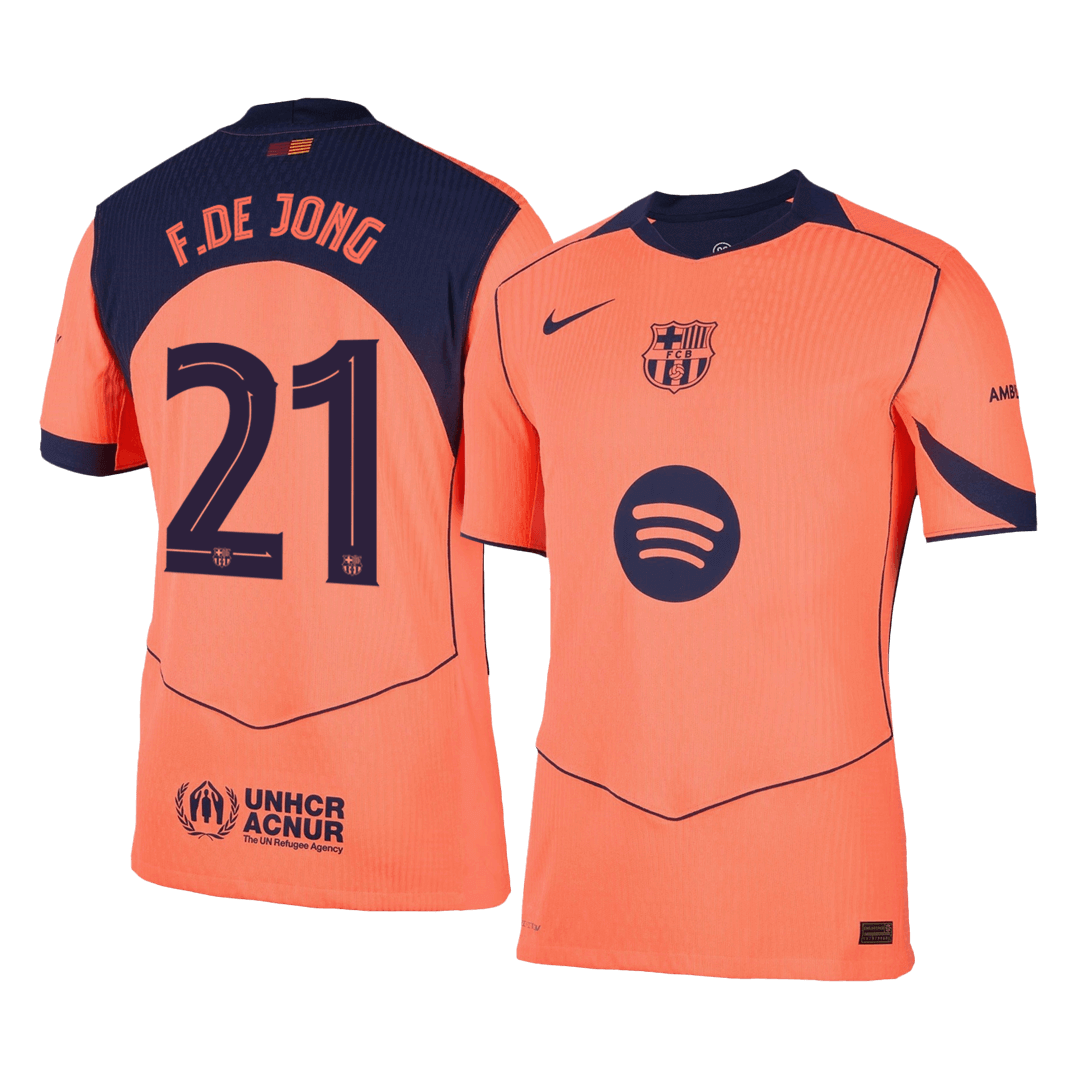 Barcelona F.DE JONG #21 Třetí pryč Fotbalový dres 2025/26 - verze pro hráče - UCL