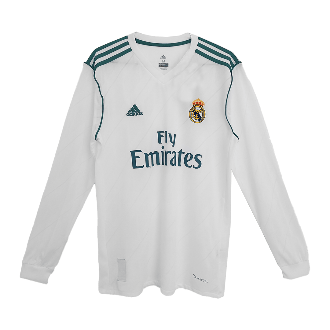 Real Madrid SERGIO RAMOS #4 Home Retro Long Sleeve Football Jersey 2017/18