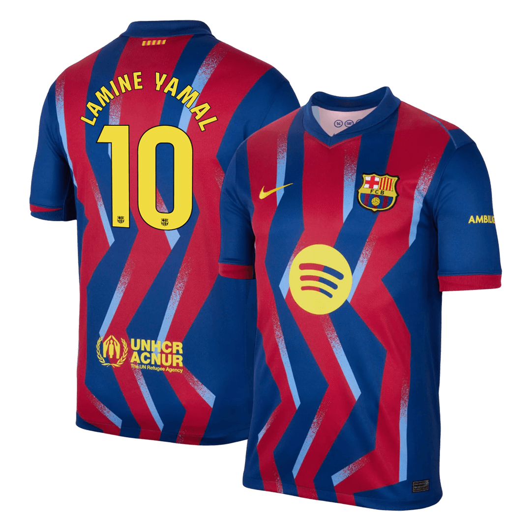 Pánské Barcelona LAMINE YAMAL #10 Čtvrtý pryč Fotbalový dres 2025/26