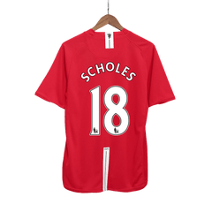 Manchester United SCHOLES #18 Domácí Retro fotbalový dres 2007/08
