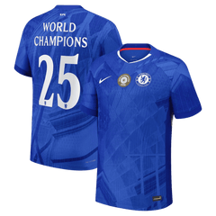Chelsea WORLD CHAMPIONS #25 Home Football Shirt 2025/26 with badge on the chest - player version