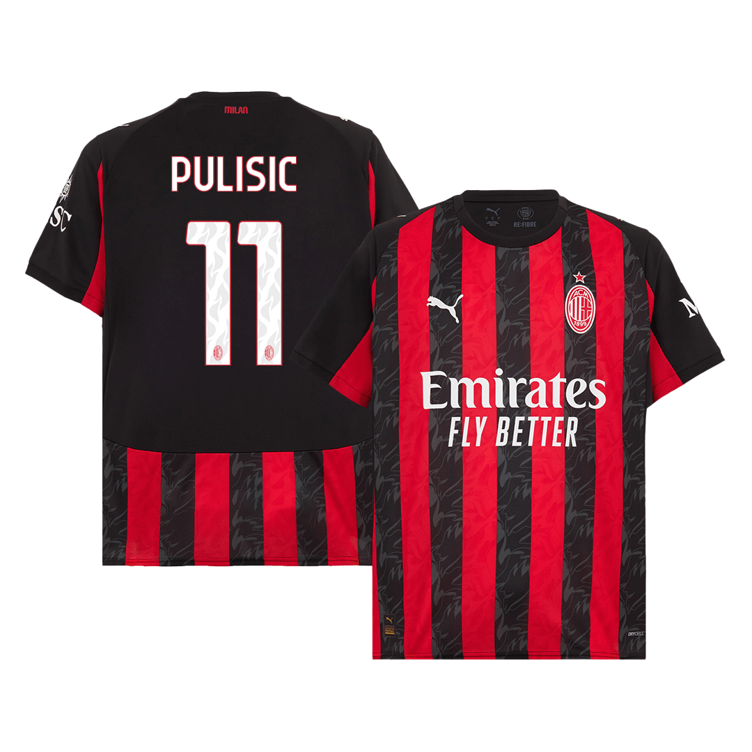 AC Milan PULISIC #11 Men's Home Football Jersey 2025/26