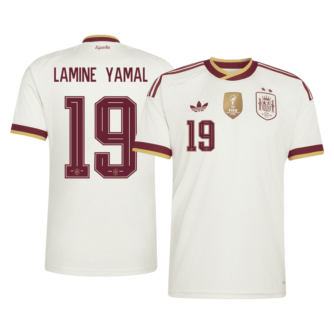 Pánské Spain LAMINE YAMAL #19 Pryč Fotbalový dres Mistrovství světa Edice pro šampiony 2026