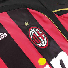 AC Milan MALDINI #3 Home Retro Long Sleeve Football Jersey 2006/07