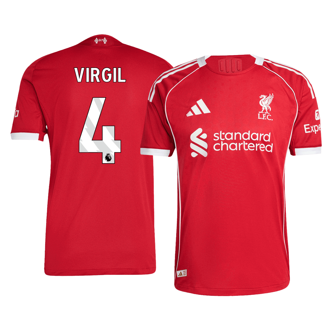 Liverpool VIRGIL #4 Domácí Fotbalový dres 2025/26 – verze pro hráče