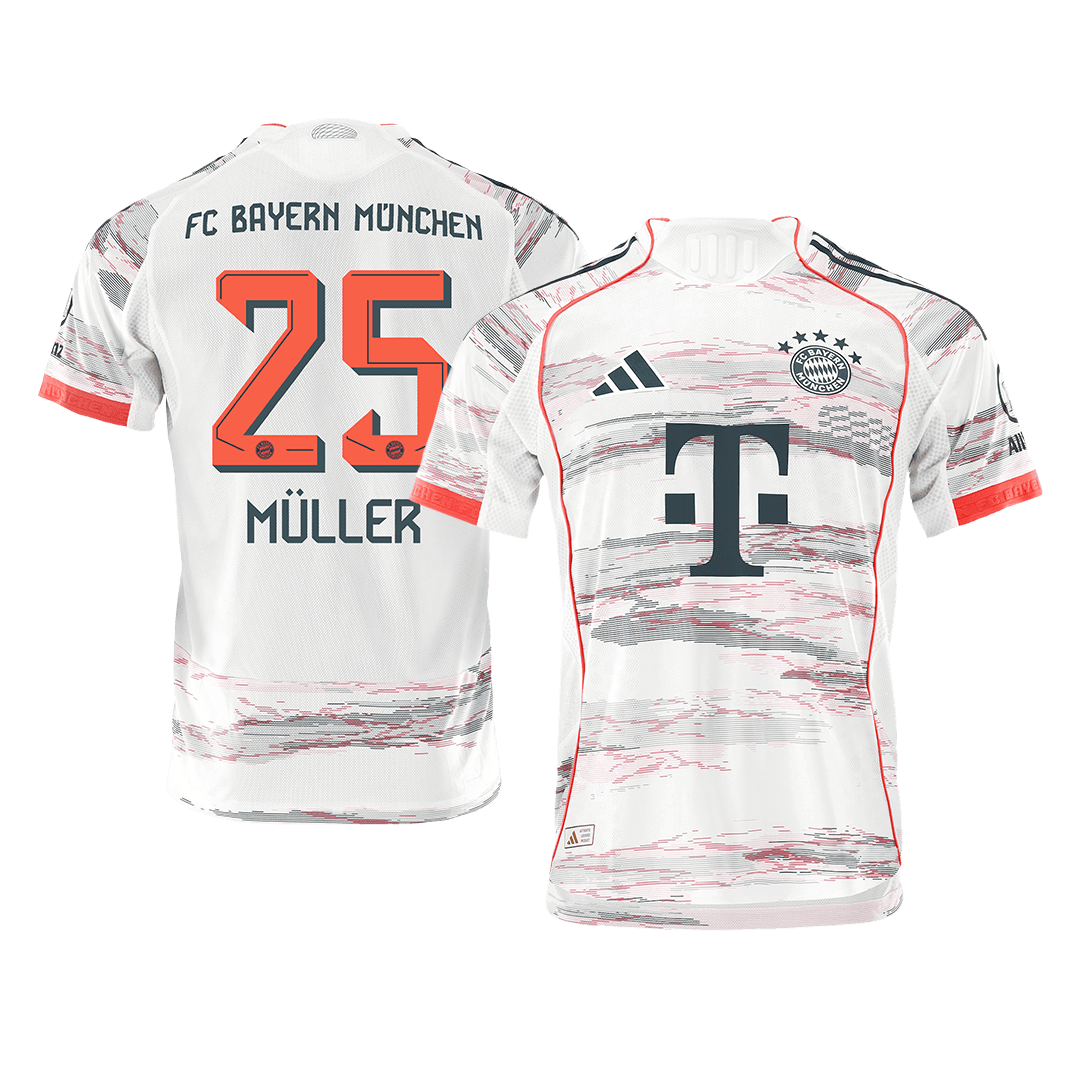 Bayern Mnichov MÜLLER #25 venkovní fotbalový dres 2025/26 – verze pro hráče