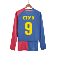 Barcelona ETO'O #9 Home Retro Long Sleeve Football Jersey 2008/09 - UCL Final