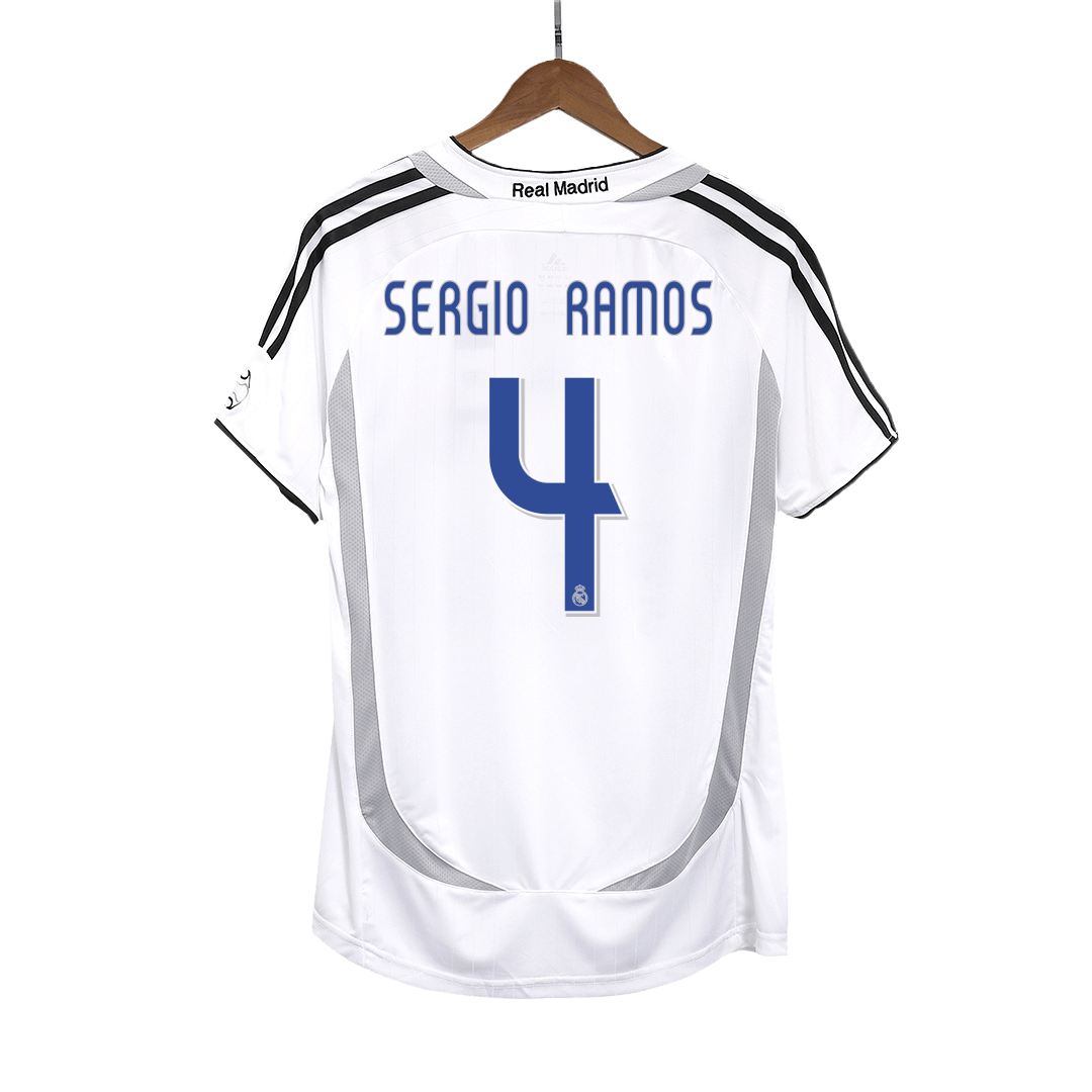 Real Madrid SERGIO RAMOS #4 Domácí Retro fotbalový dres 2006/07